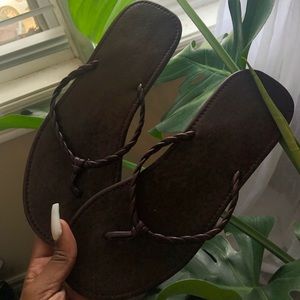 Brown Simple Slippers